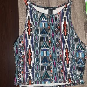 Colorful Tribal Print Crop Top Forever21